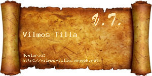 Vilmos Tilla névjegykártya